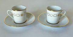 Bulgari Set of 2 Espresso Coffee Cups and Saucers