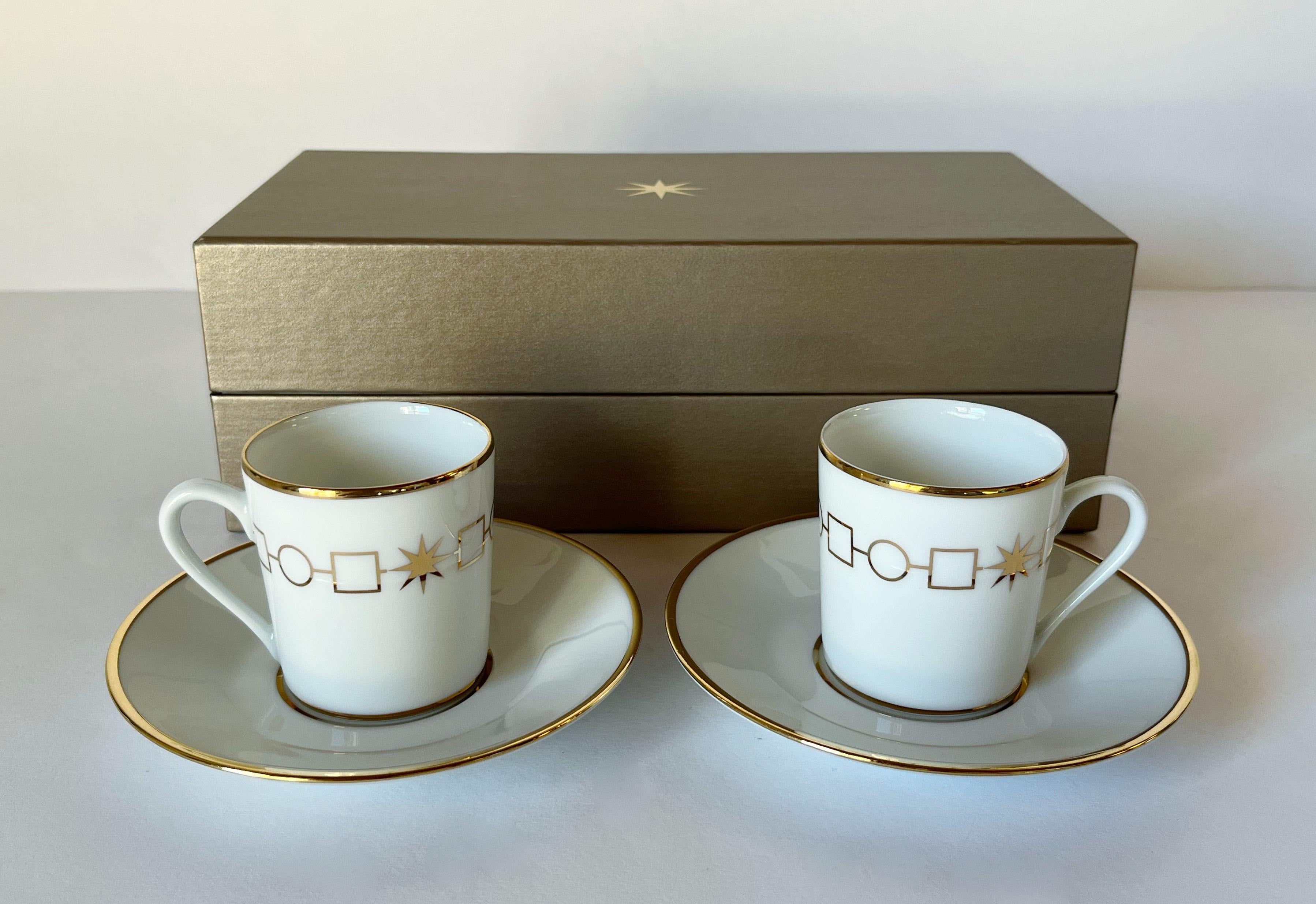Bulgari Set de 2 tazas y platillos para café espresso Francés en venta