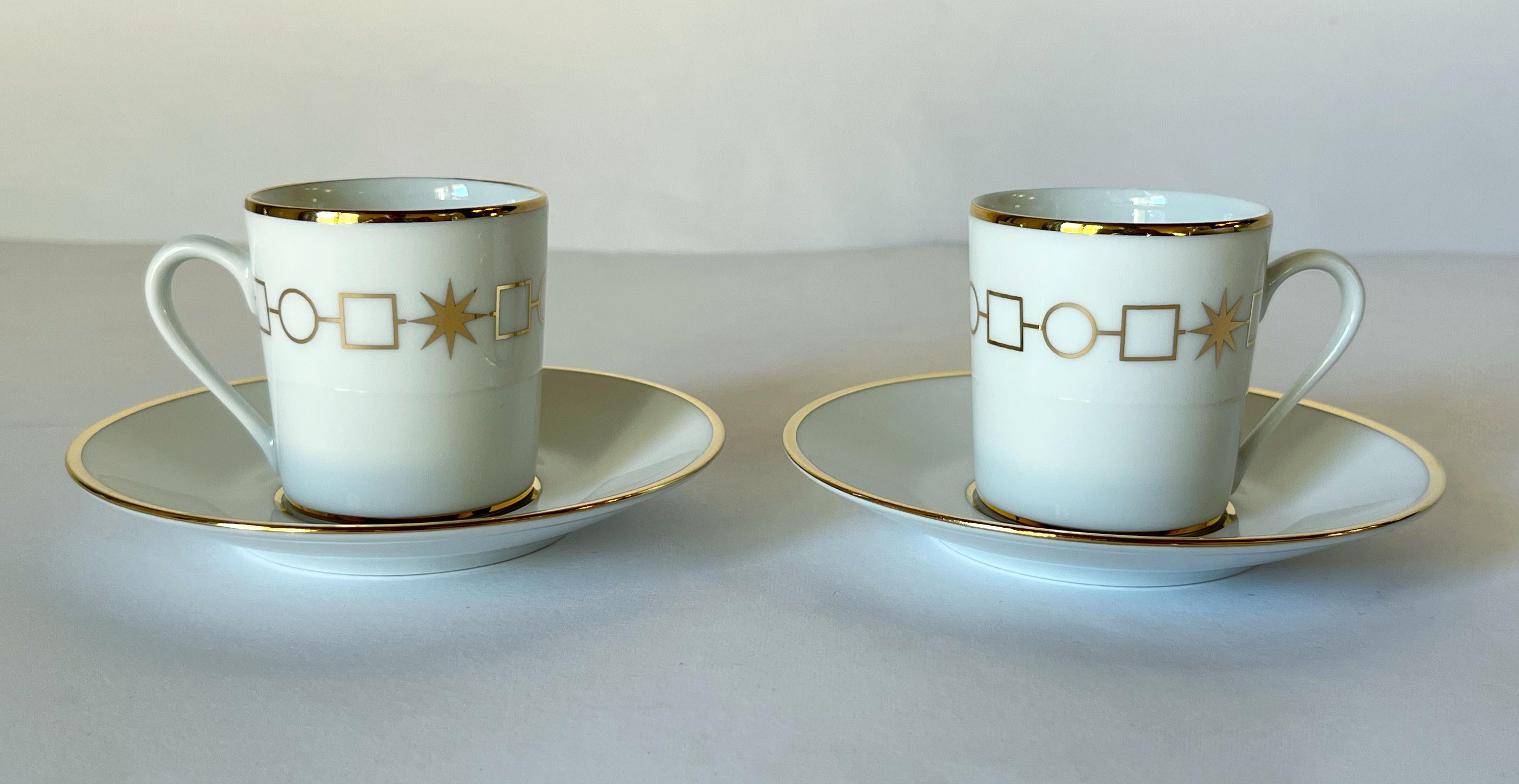 Bulgari Set de 2 tazas y platillos para café espresso en Bueno estado para la venta en Los Angeles, CA