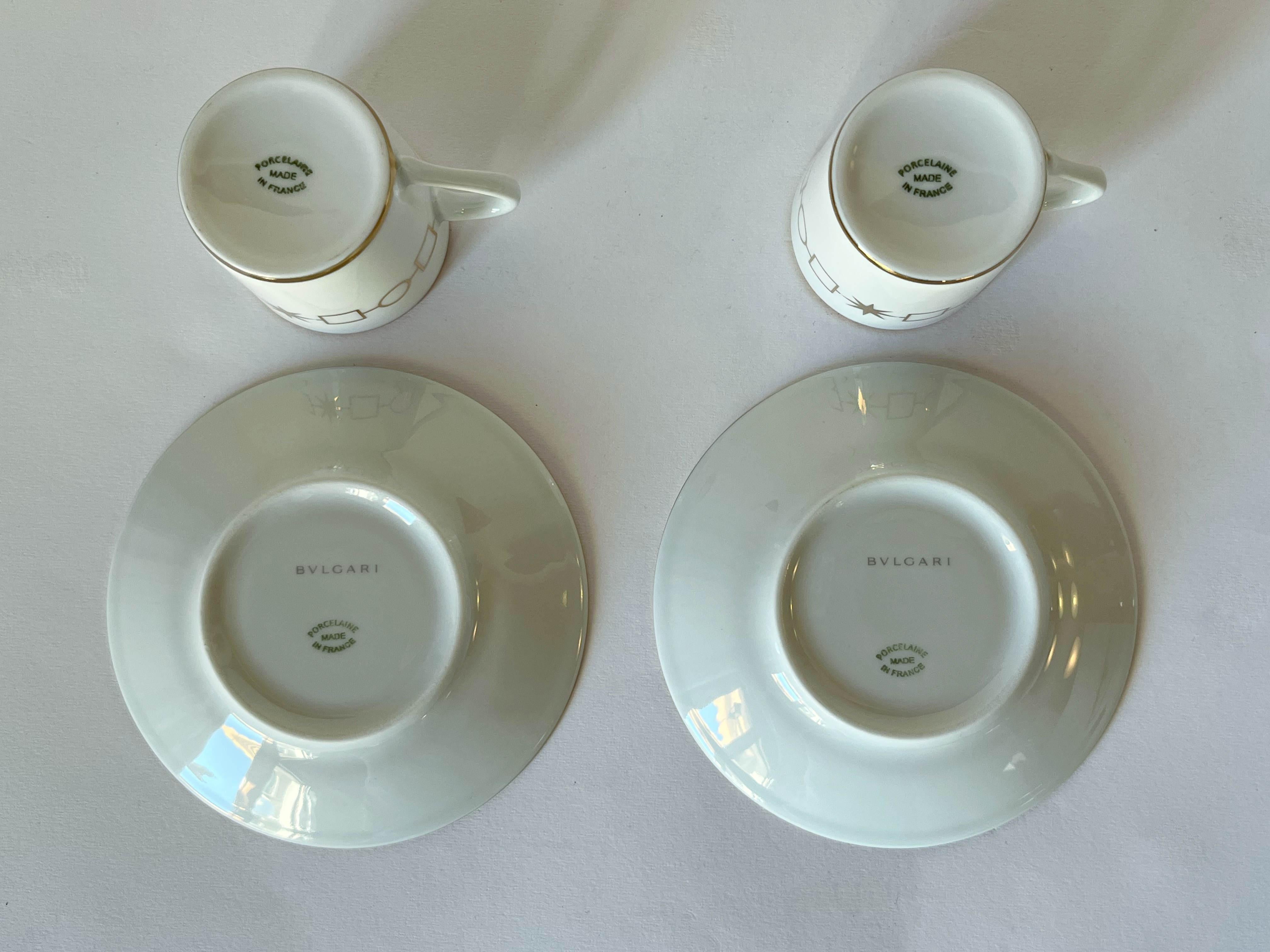 Bulgari Set de 2 tazas y platillos para café espresso en venta 3