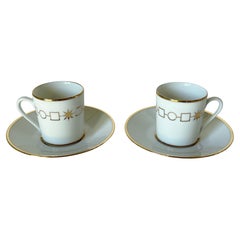 Bulgari Set of 2 Espresso Coffee Cups and Saucers