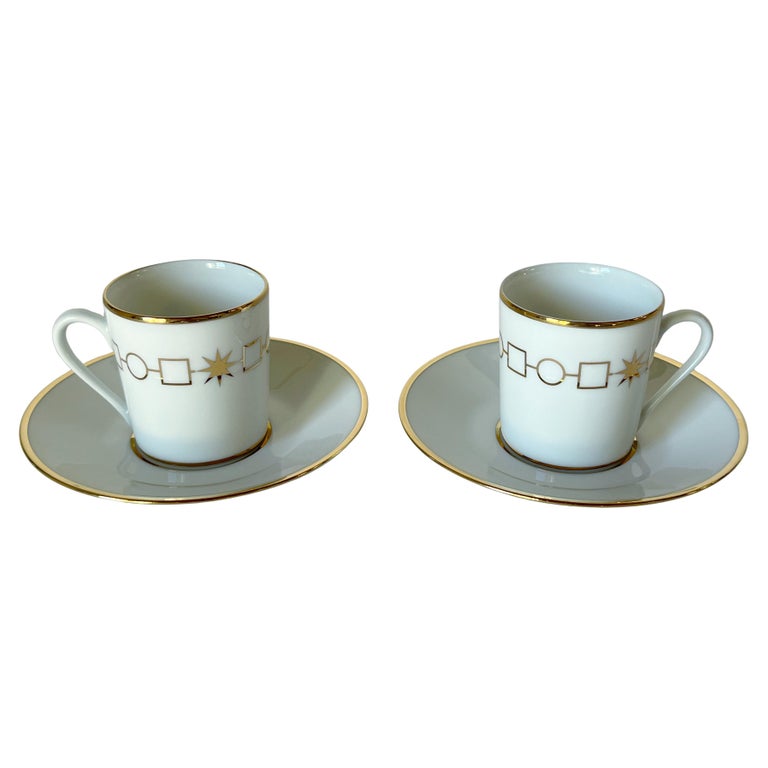 Bulgari Set of 2 Espresso Coffee Cups and Saucers