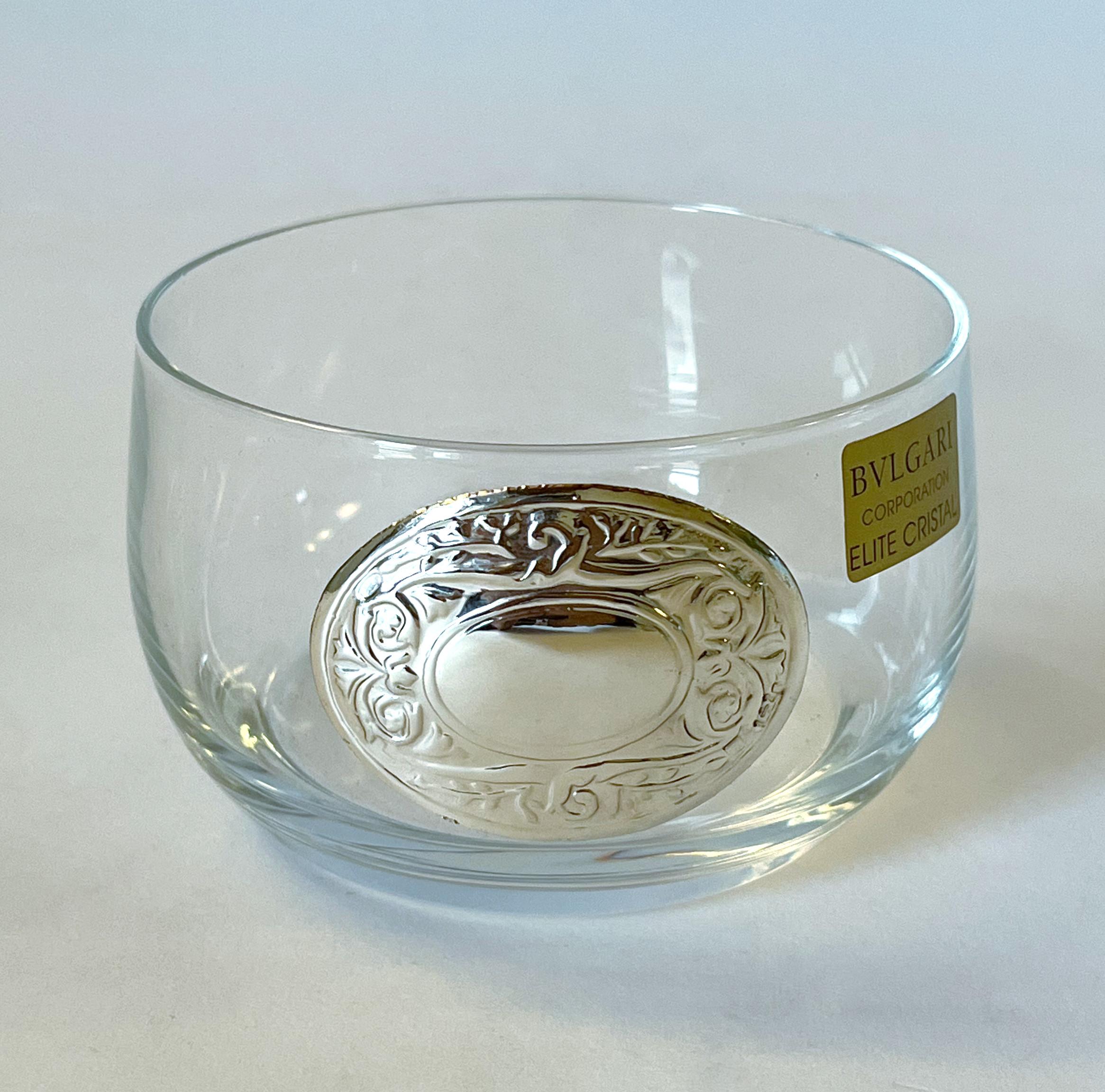 Juego de puñetazos de cristal de plata Bulgari en venta 4
