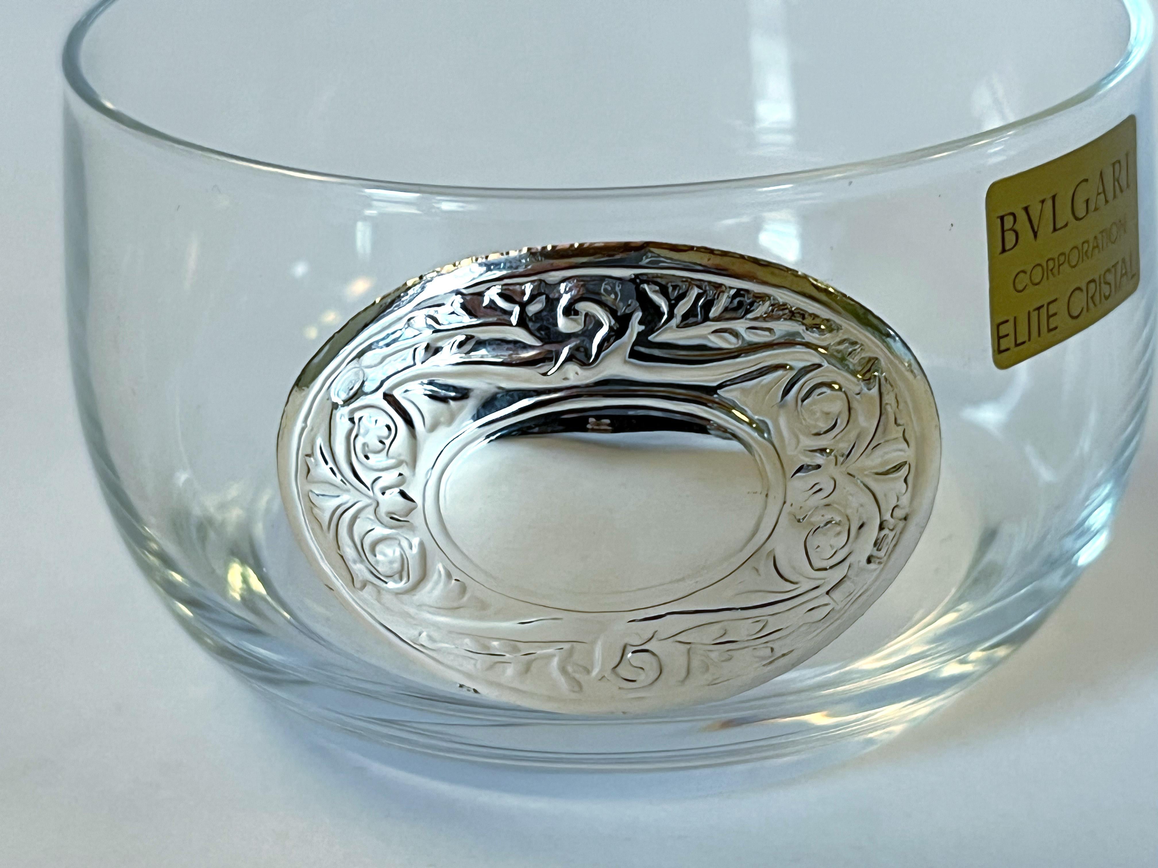 Juego de puñetazos de cristal de plata Bulgari en venta 5