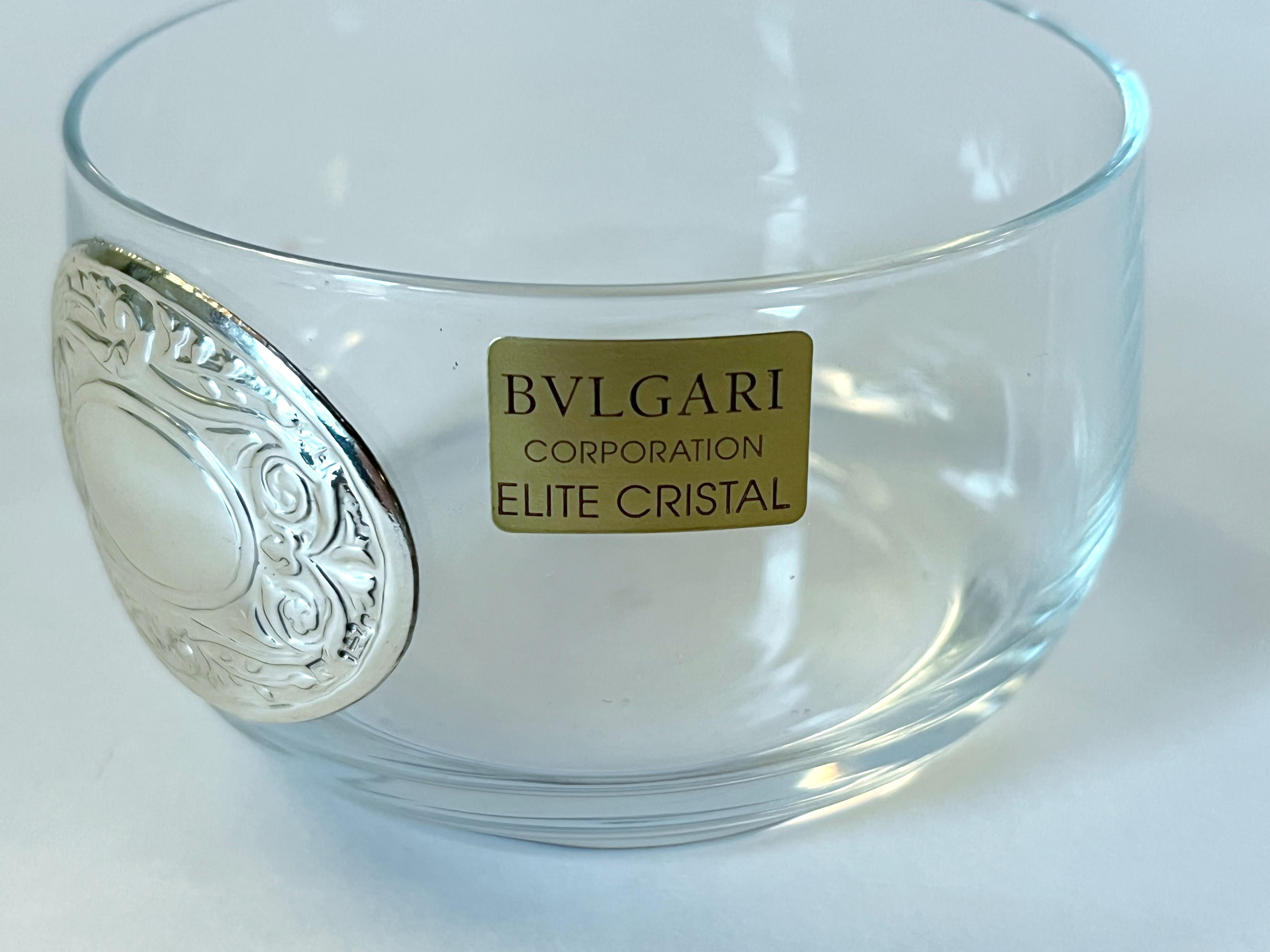 Juego de puñetazos de cristal de plata Bulgari en venta 6