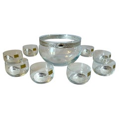 Juego de puñetazos de cristal de plata Bulgari