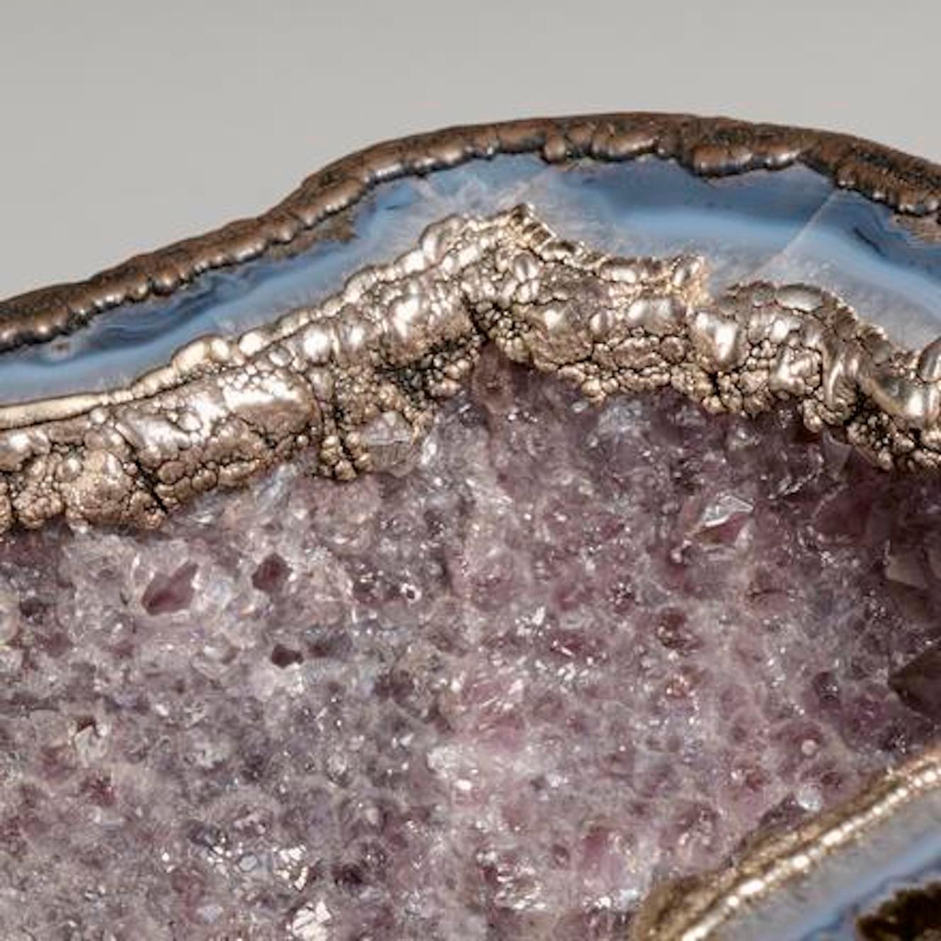 Bulgari, Silver Mounted Amethyst Geode Quartz In Good Condition For Sale In Montreal, QC