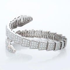 Bulgari Single Coil Diamond Serpenti Viper Bracelet in 18k White Gold