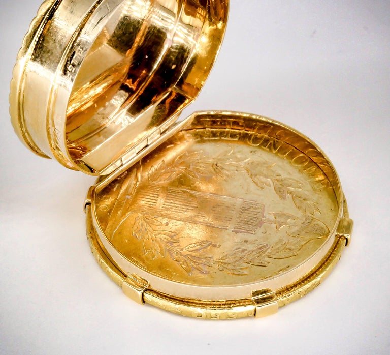 Bulgari Small Yellow Gold Antique Italian Lira Coin Pill Box at 1stDibs