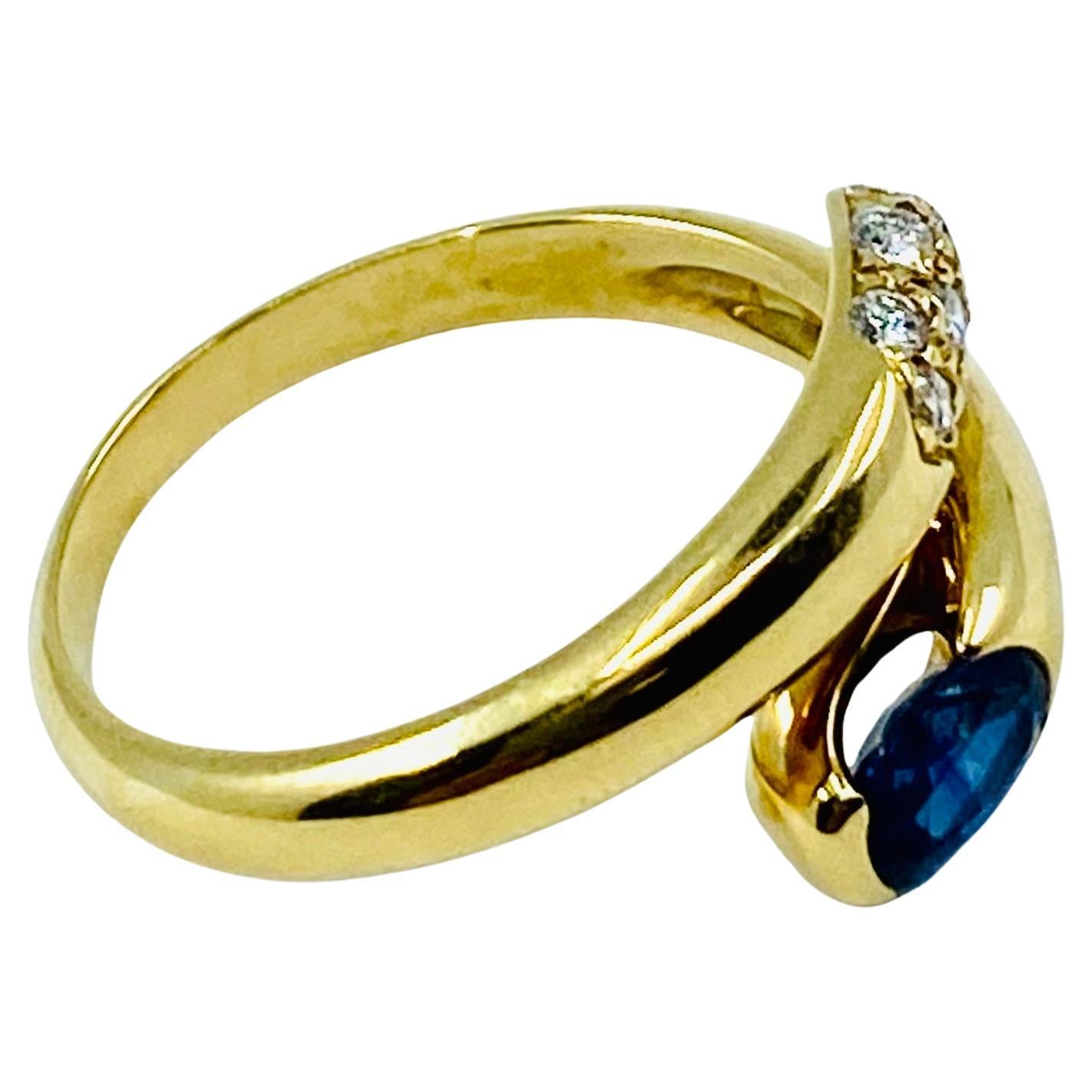 Mixed Cut Bulgari Snake Ring Gold Diamond Sapphire