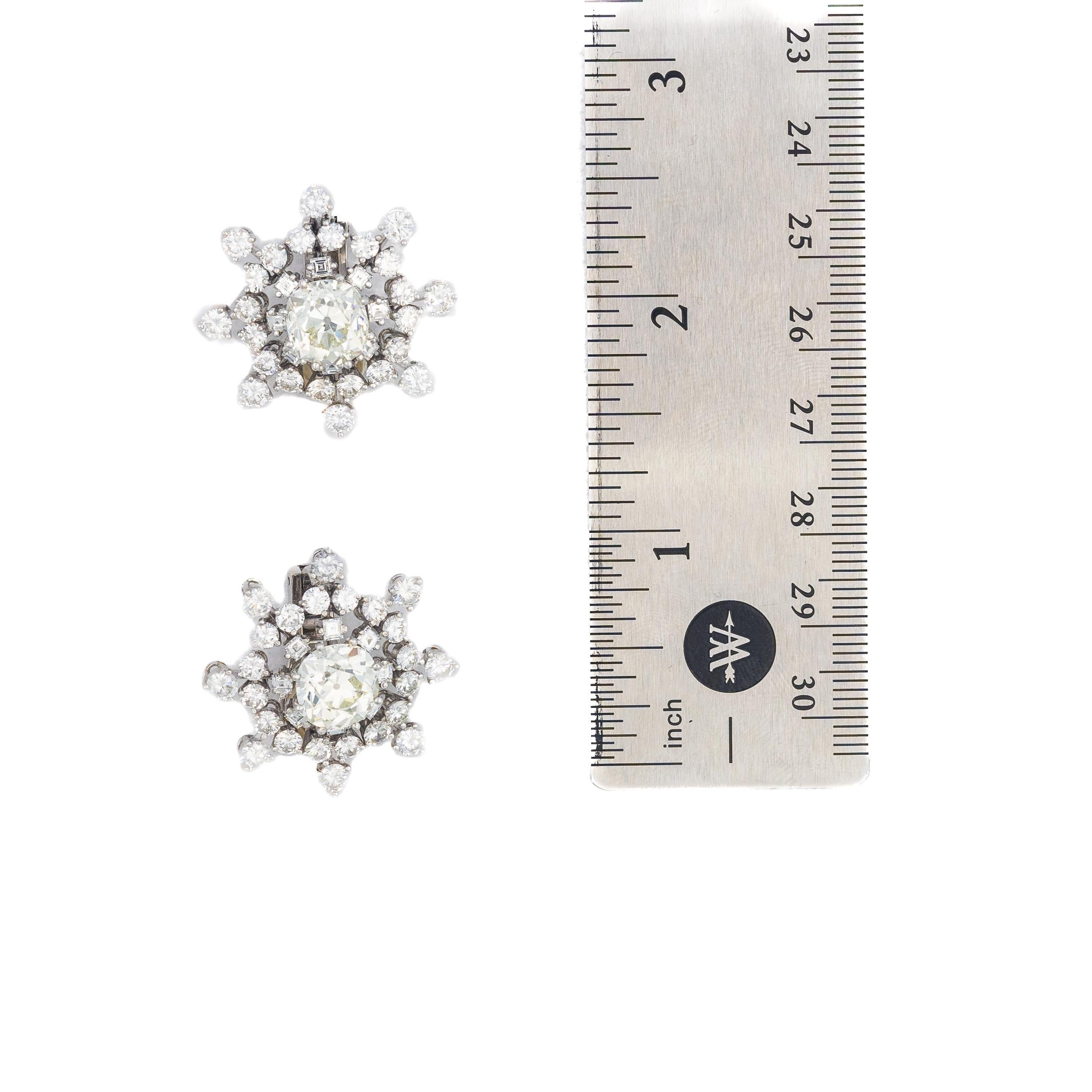Bulgari Schneeflocken-Diamant-Ohrringe (Alteuropäischer Schliff)