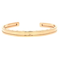 Bulgari Solid 18k Rose Gold B. Zero 1 Open Cuff Bangle Bracelet Size M