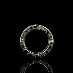 Bulgari Solid 18k White Gold Diamond B.Zero1 4.8mm Wide Band Ring sz3