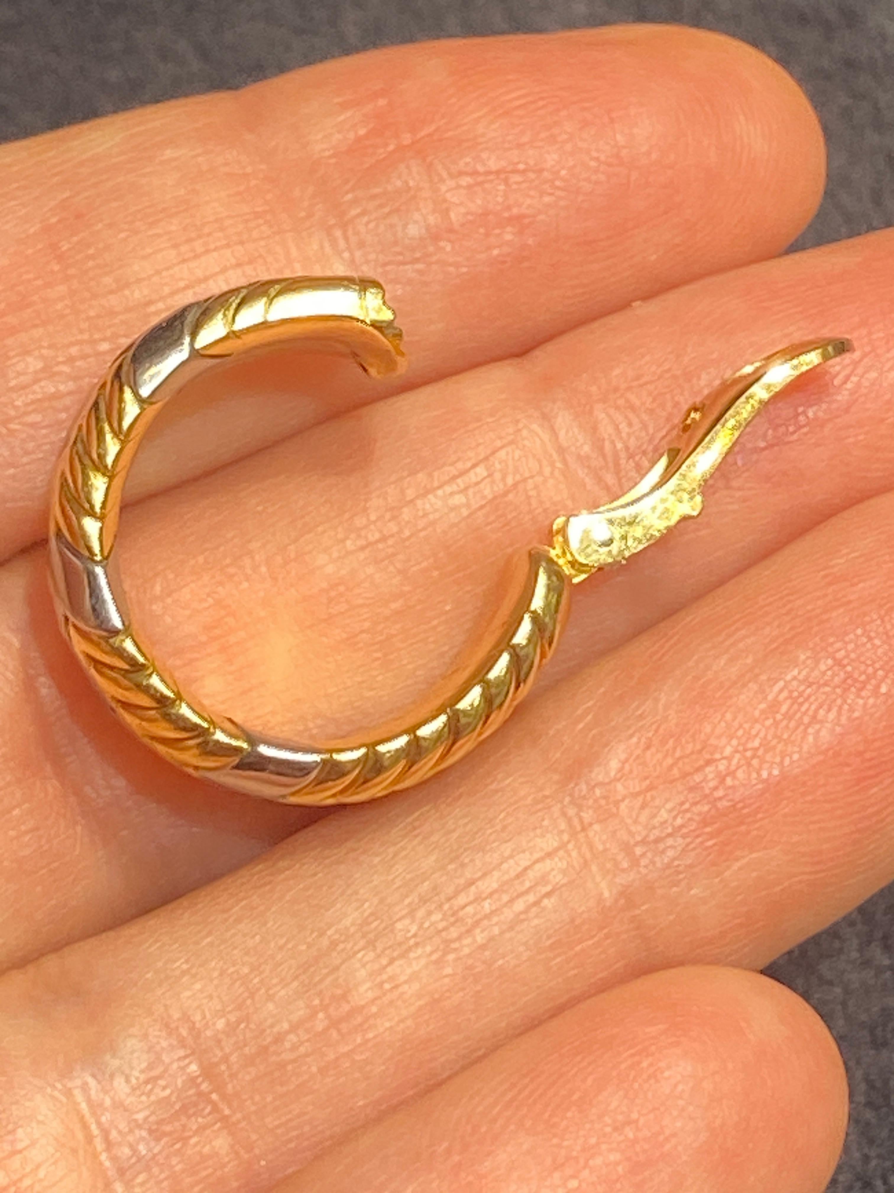 Bulgari Spiga 18k white and yellow gold clip-on earrings, part of a set For Sale 3