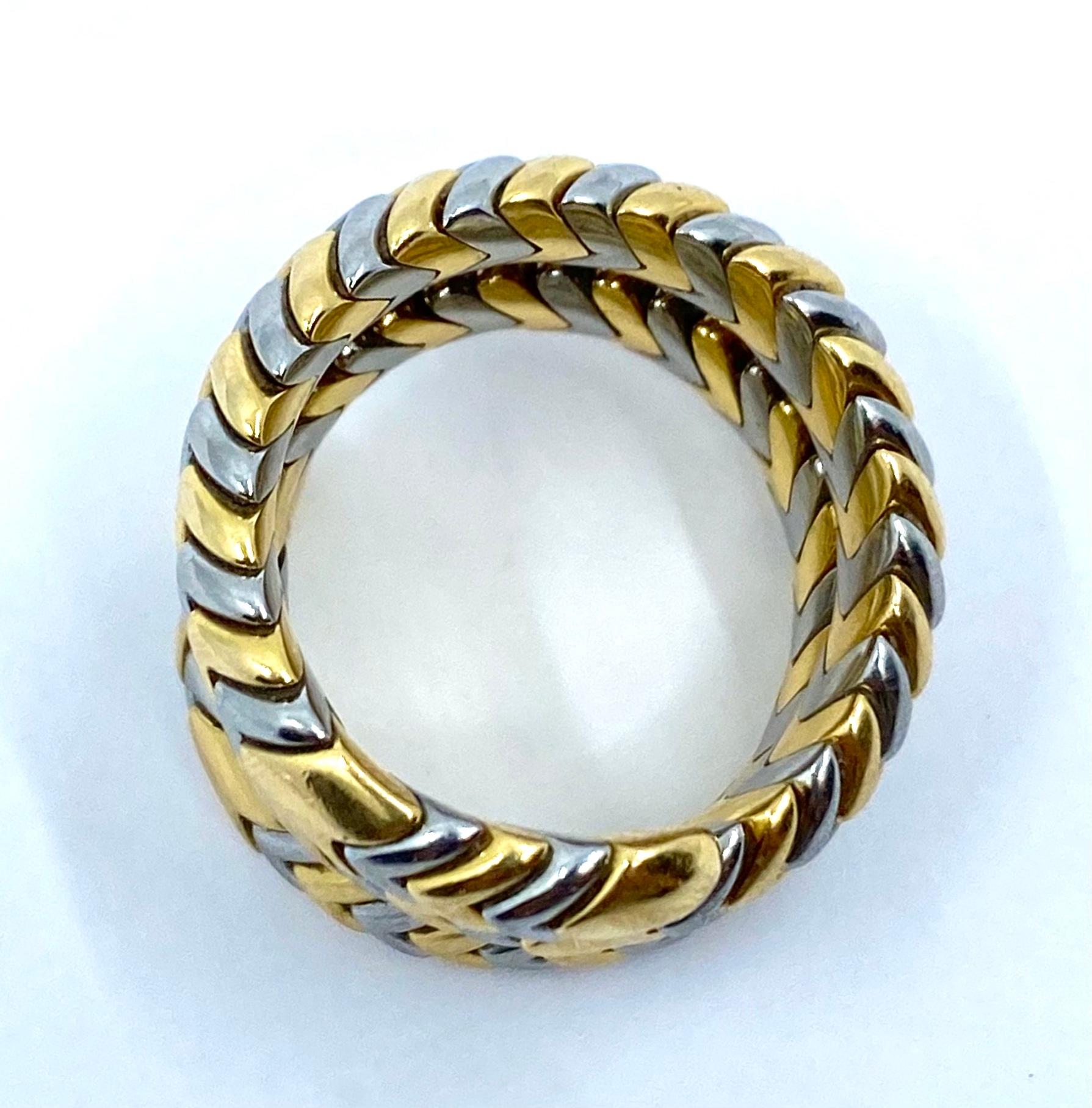 Bulgari Spiga Collection Two Tone Gold  Ring 2