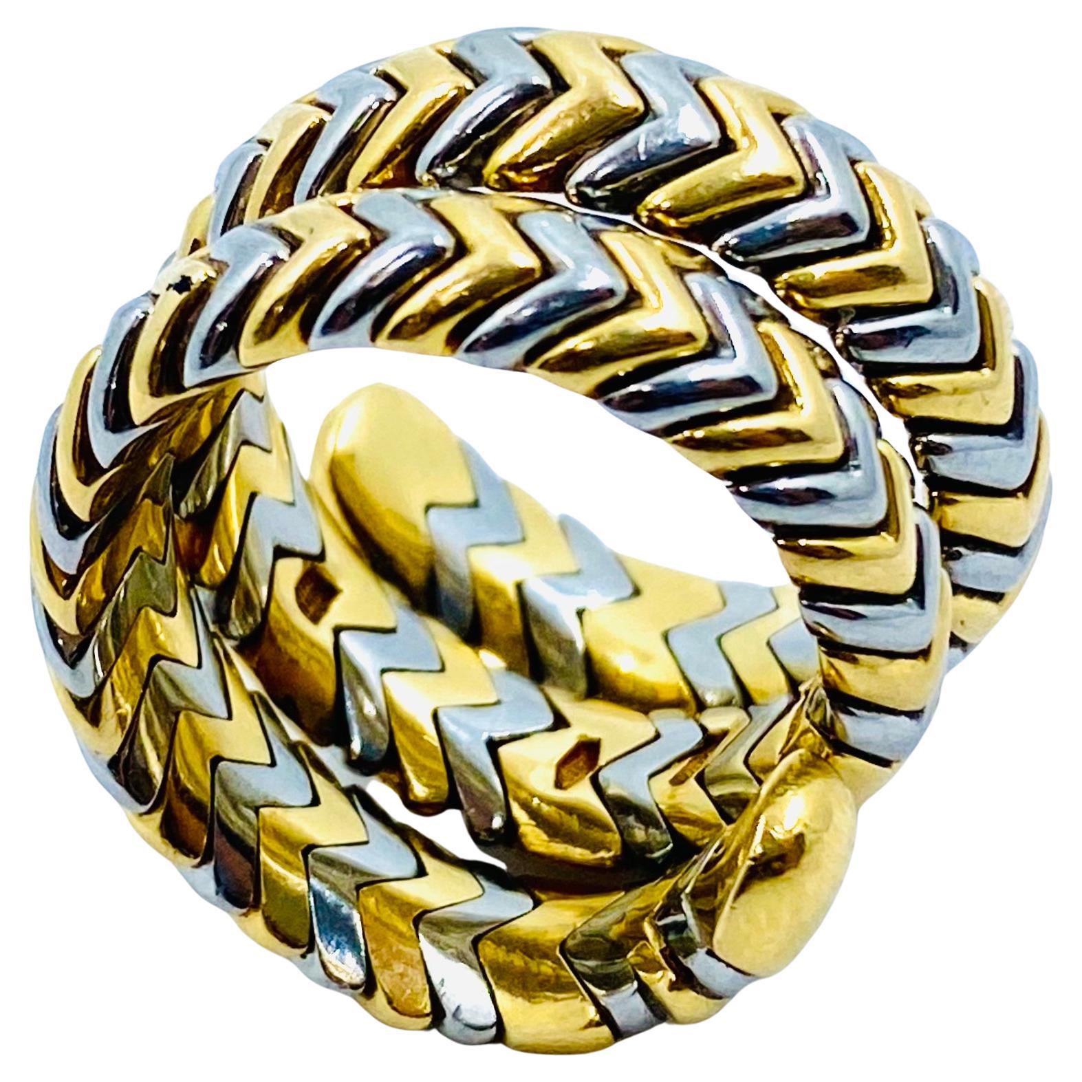 Bulgari Spiga Collection Two Tone Gold  Ring