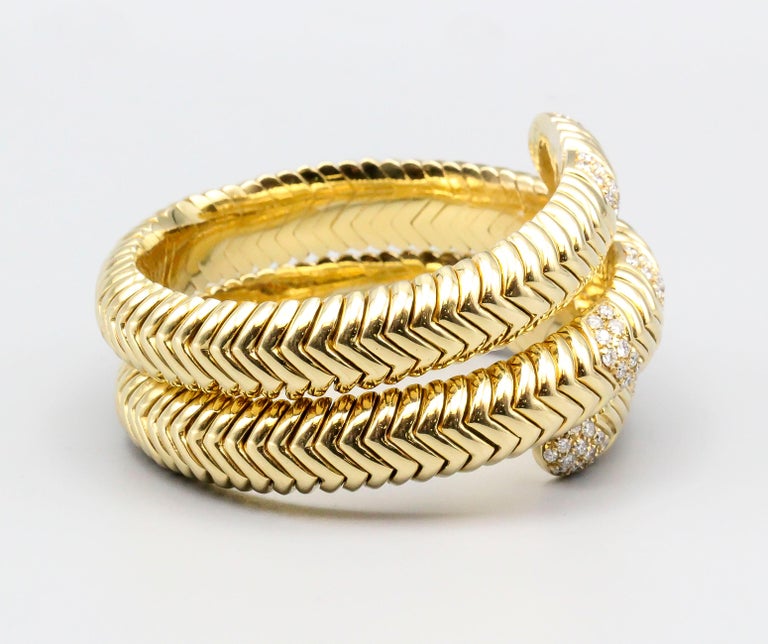Bulgari Spiga Diamond Gold Snake Bracelet at 1stDibs bulgari spiga bracelet, bulgari snake