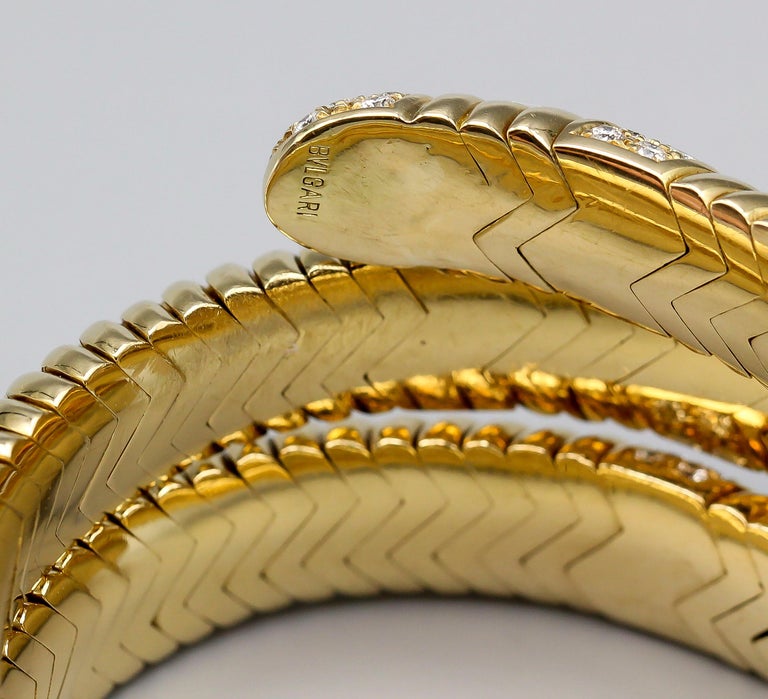 Bulgari Spiga Diamond Gold Snake Bracelet at 1stDibs bulgari spiga