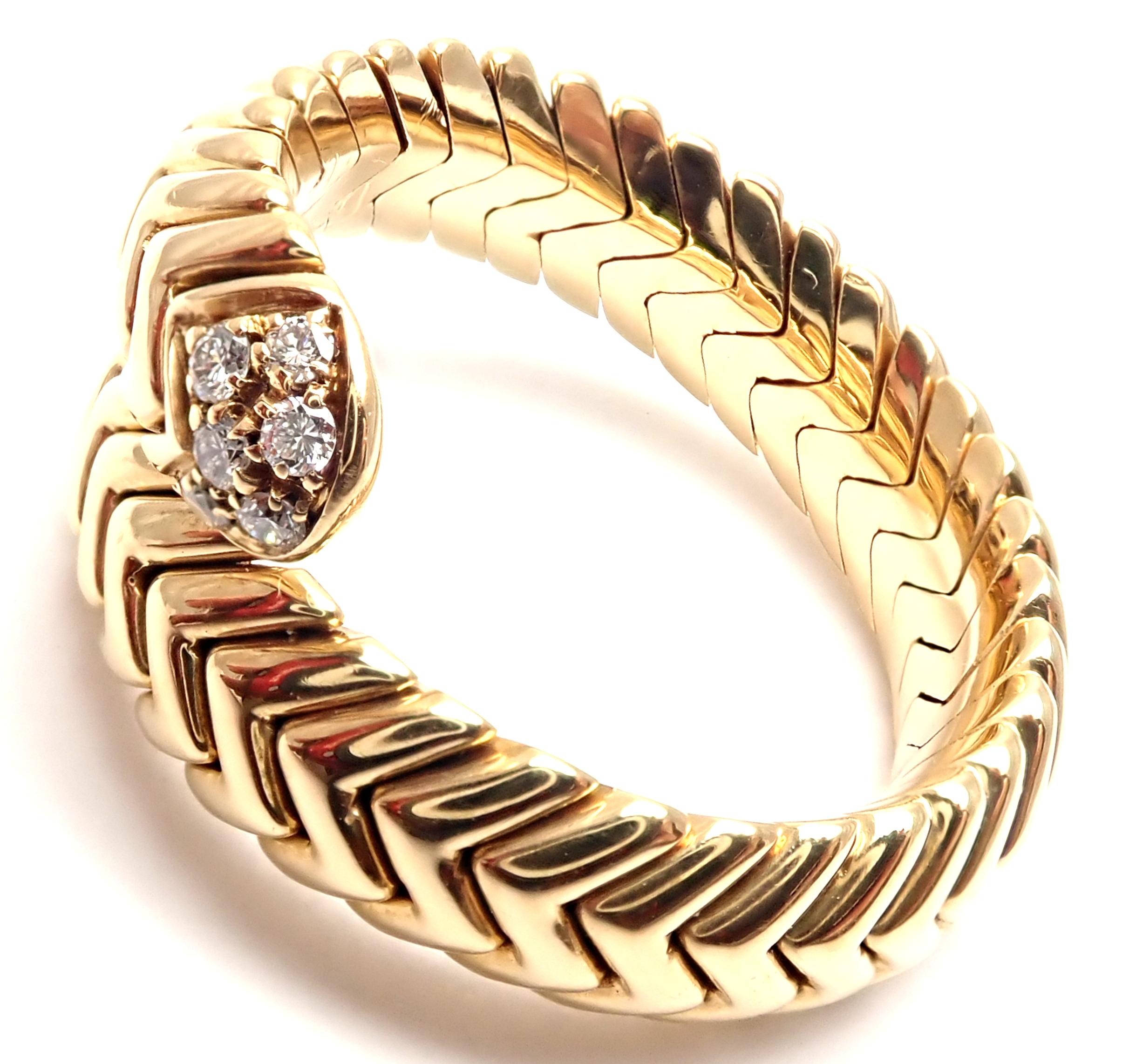 Bulgari Spiga Diamant-Schlangenring aus Gelbgold 1