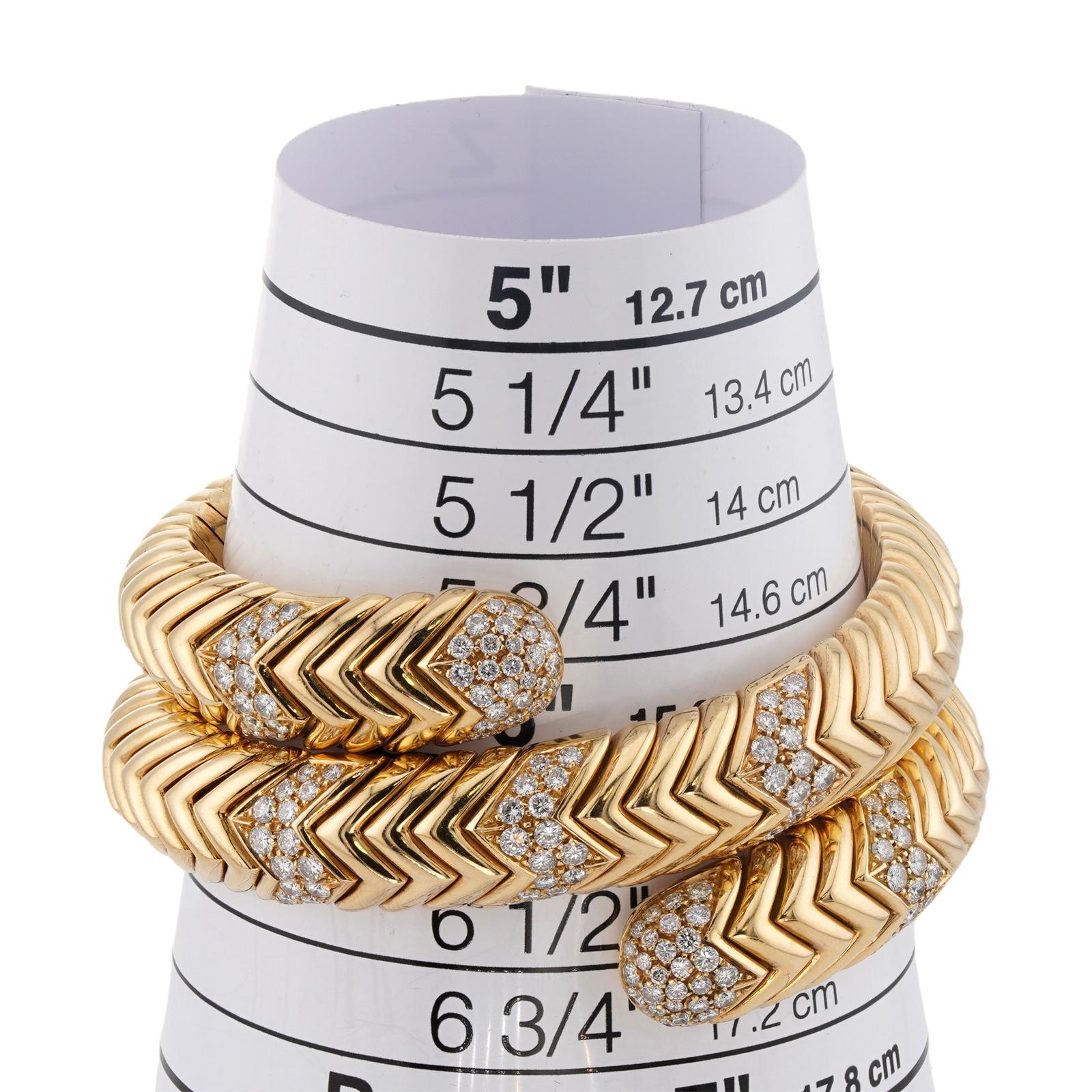 De las mujeres Pulsera BULGARI Spiga Diamante Oro Amarillo 3 Filas en venta