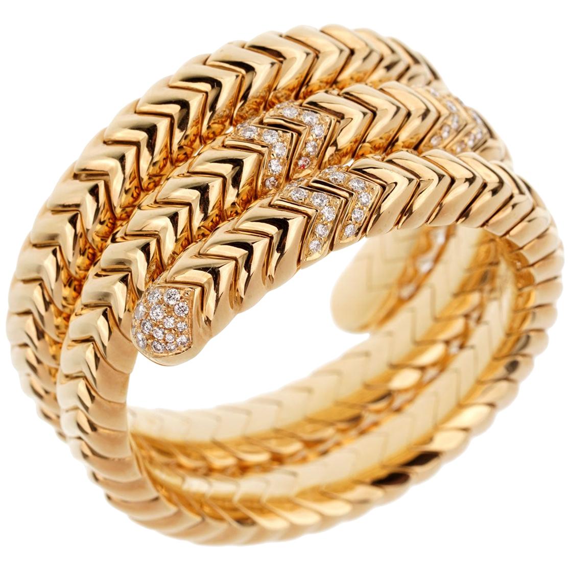 Bulgari Spiga Diamond Yellow Gold Bracelet