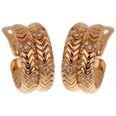Bulgari Spiga Diamant-Ohrringe aus Gelbgold