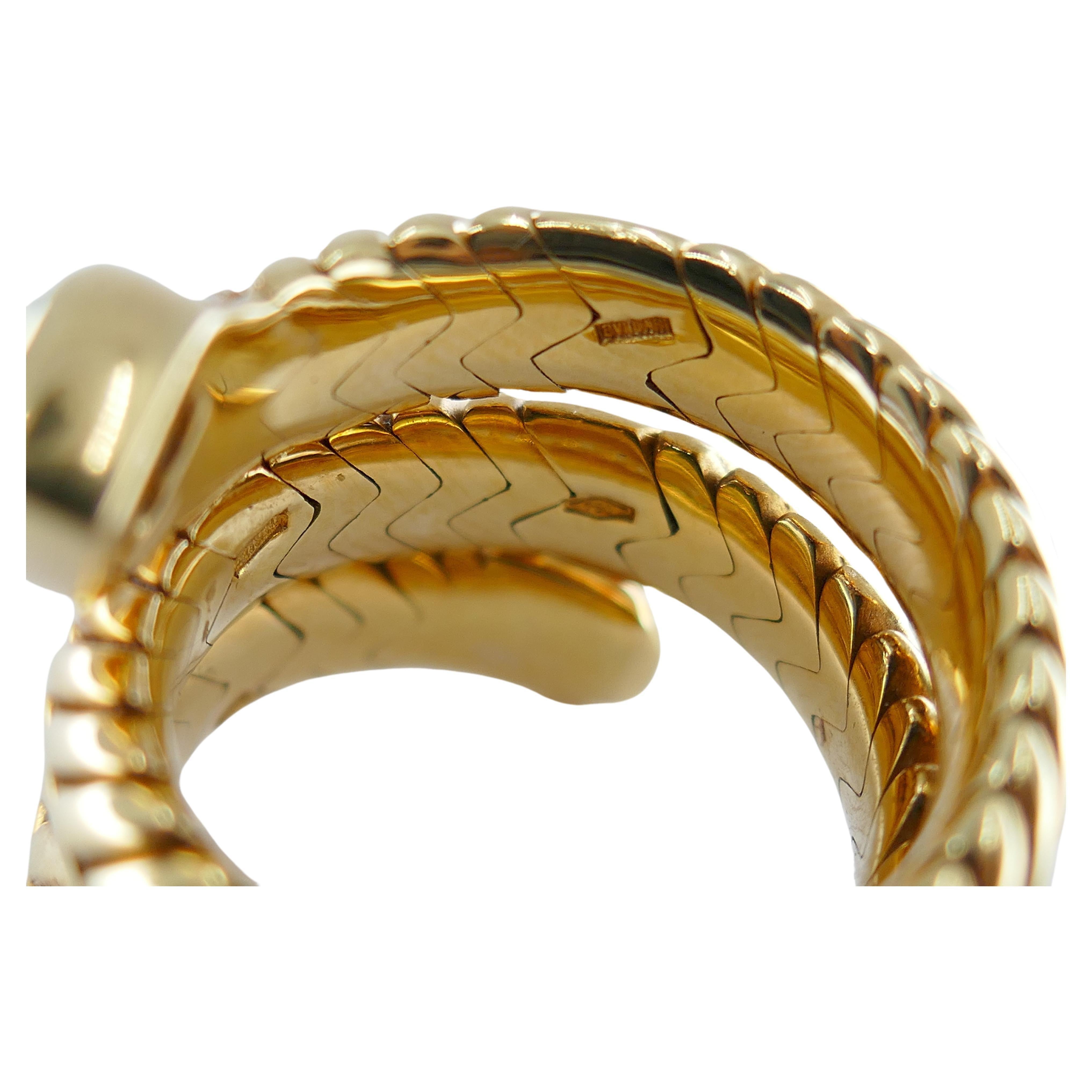 Bulgari Spiga Ring Gold Diamond Sapphire For Sale 1