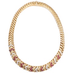 Bulgari Halskette mit Spiga-Rubinen und Diamanten