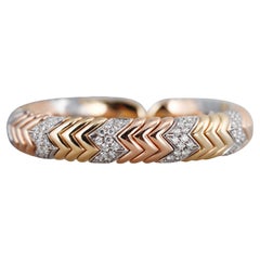 Bulgari Spiga Tri Color Gold-Diamant-Armband