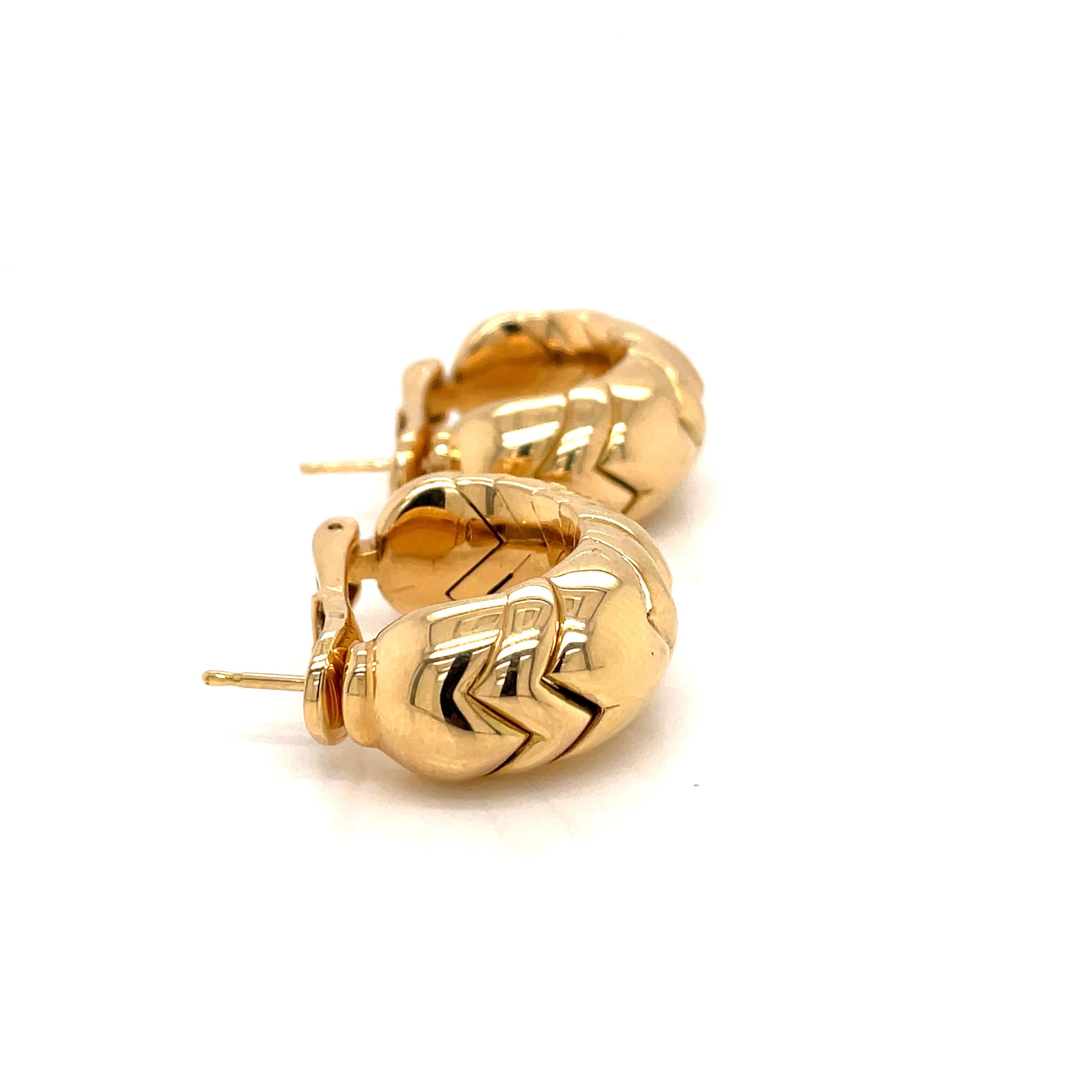 Bulgari Spiga Vintage Gold Earrings 3