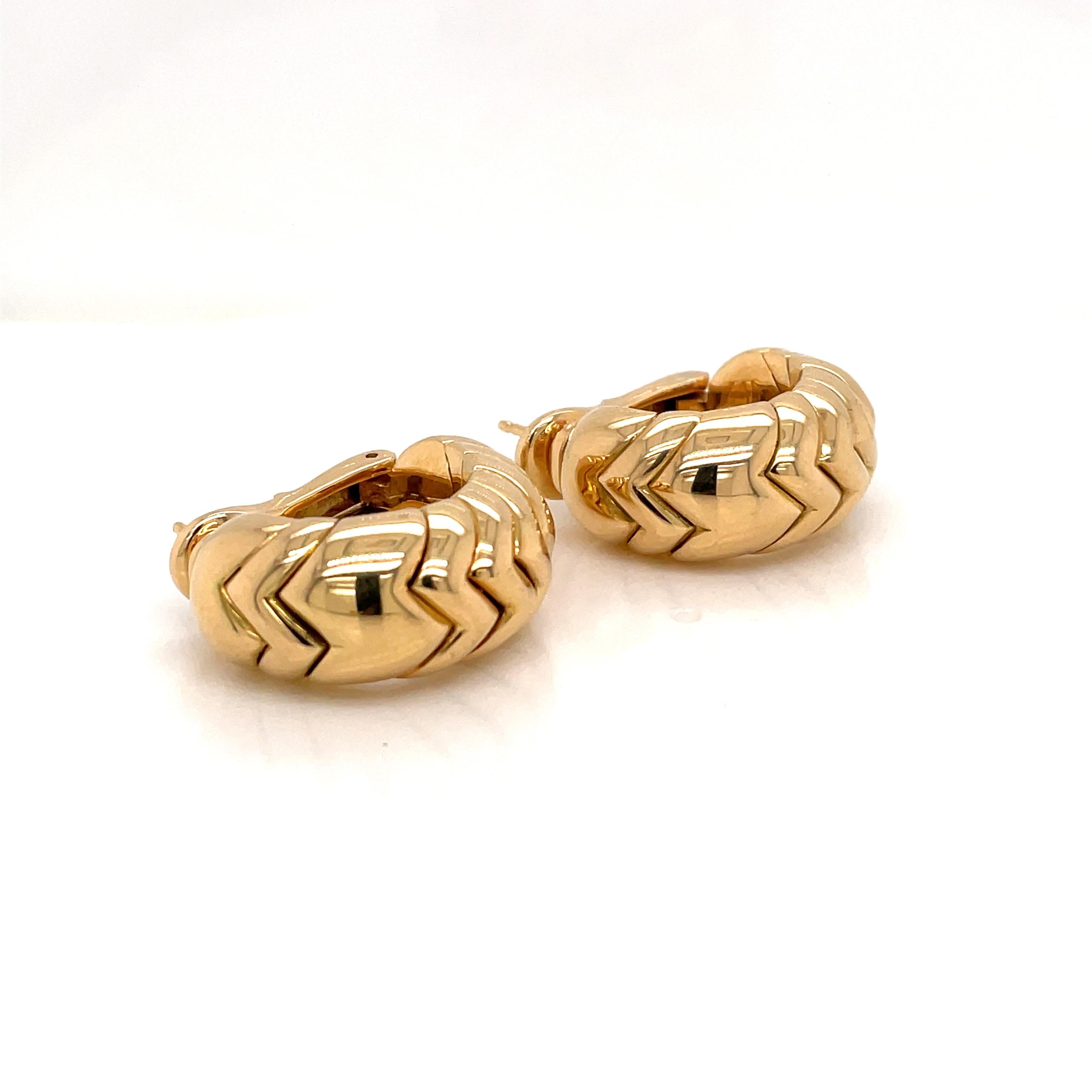 Bulgari Spiga Vintage Gold Earrings 4