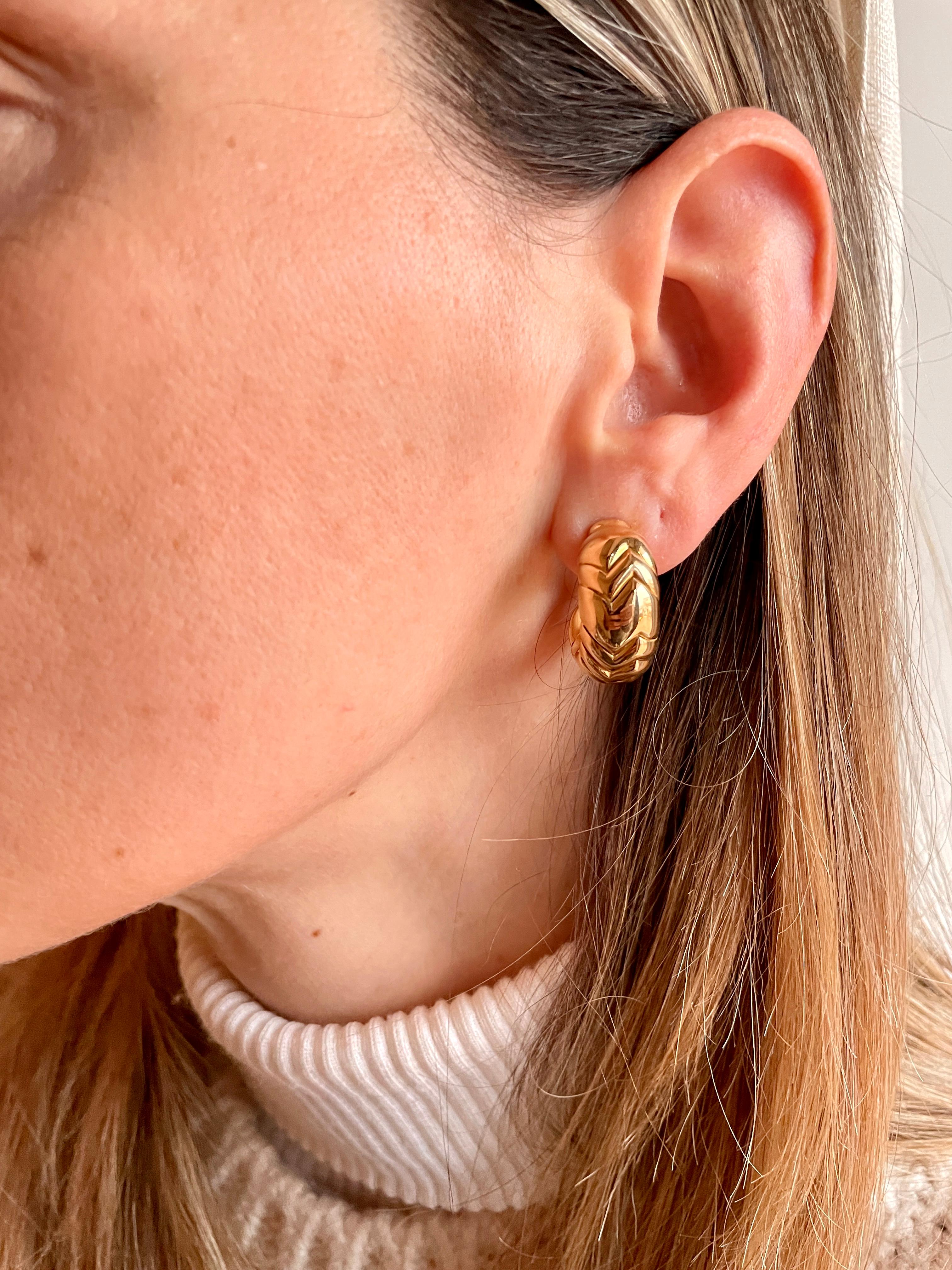 Bulgari Spiga Vintage Gold Earrings 6