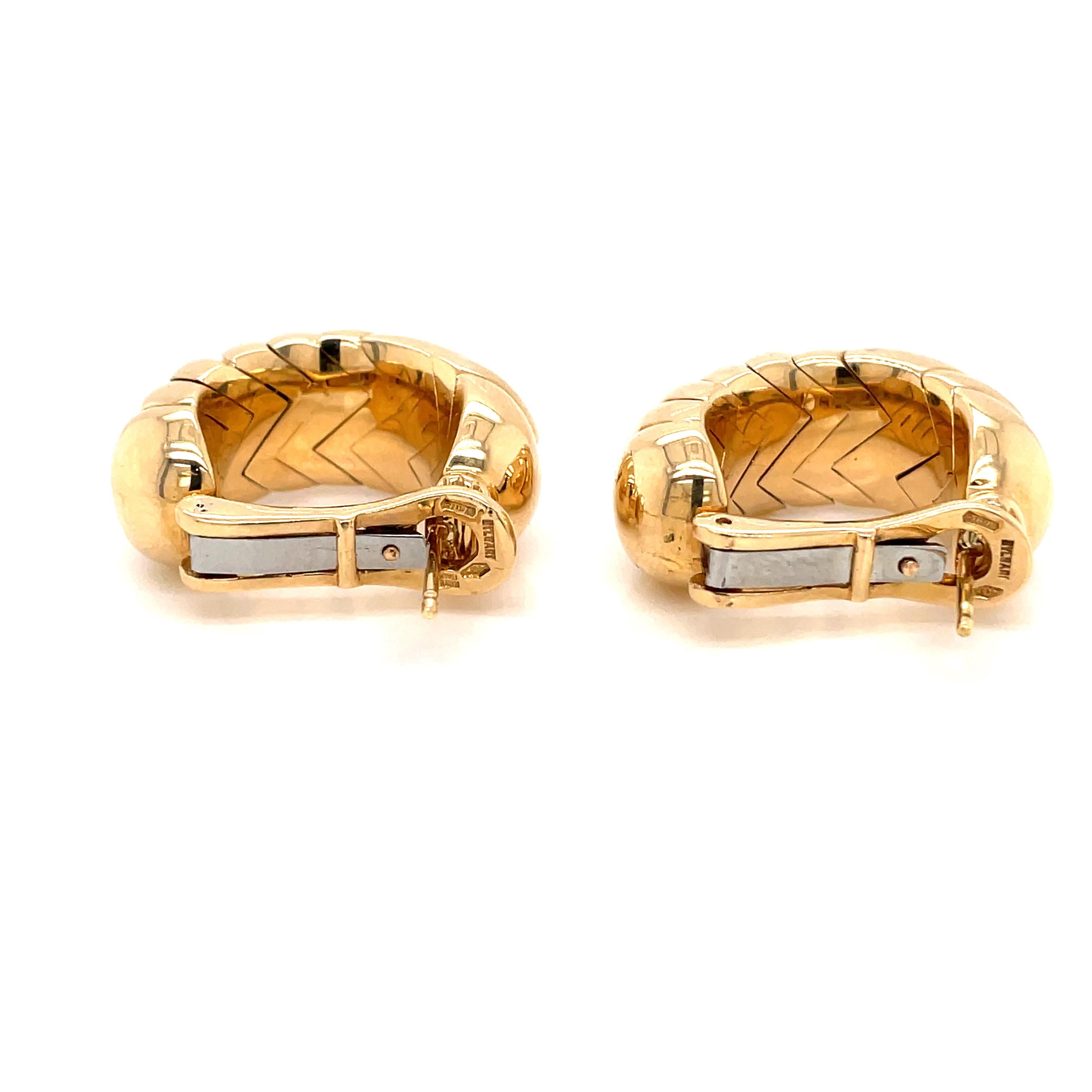 Bulgari Spiga Vintage Gold Earrings 2