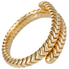 Bulgari Spiga Yellow Gold Bangle Bracelet