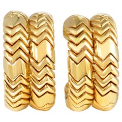 Bulgari Spiga Yellow Gold Clip-On Earrings