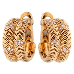 Bulgari Spiga Yellow Gold Diamond Earrings
