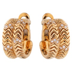 Bulgari Spiga Yellow Gold Diamond Earrings