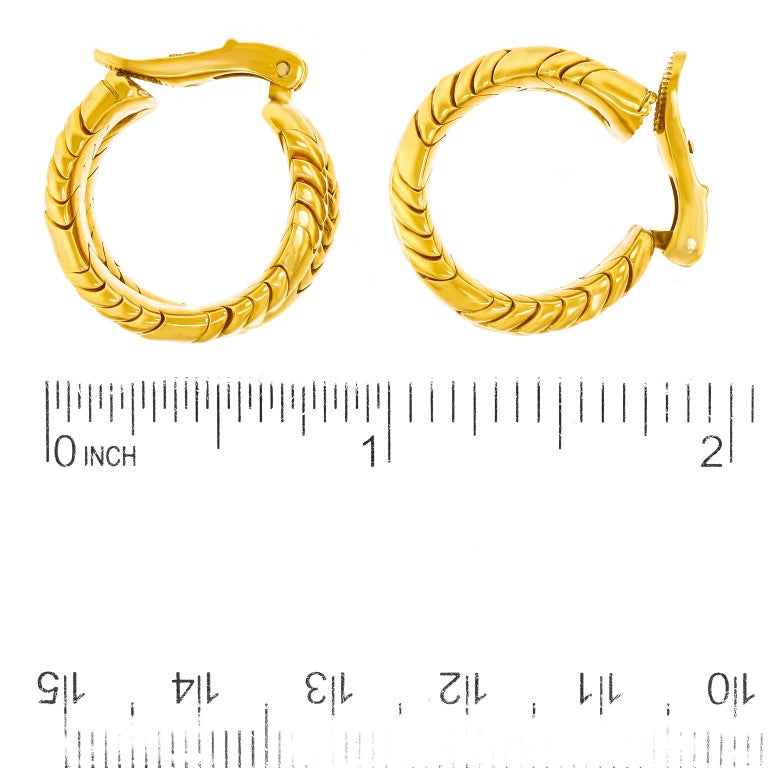 Bulgari Spiga Yellow Gold Earrings For Sale 2