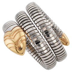 BULGARI Spiga Yellow Gold Stainless Steel Snake Bracelet