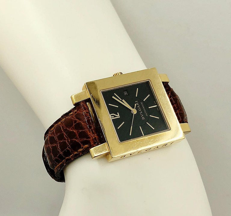 Bulgari Square Face Gold Watch For Sale at 1stDibs gold square face