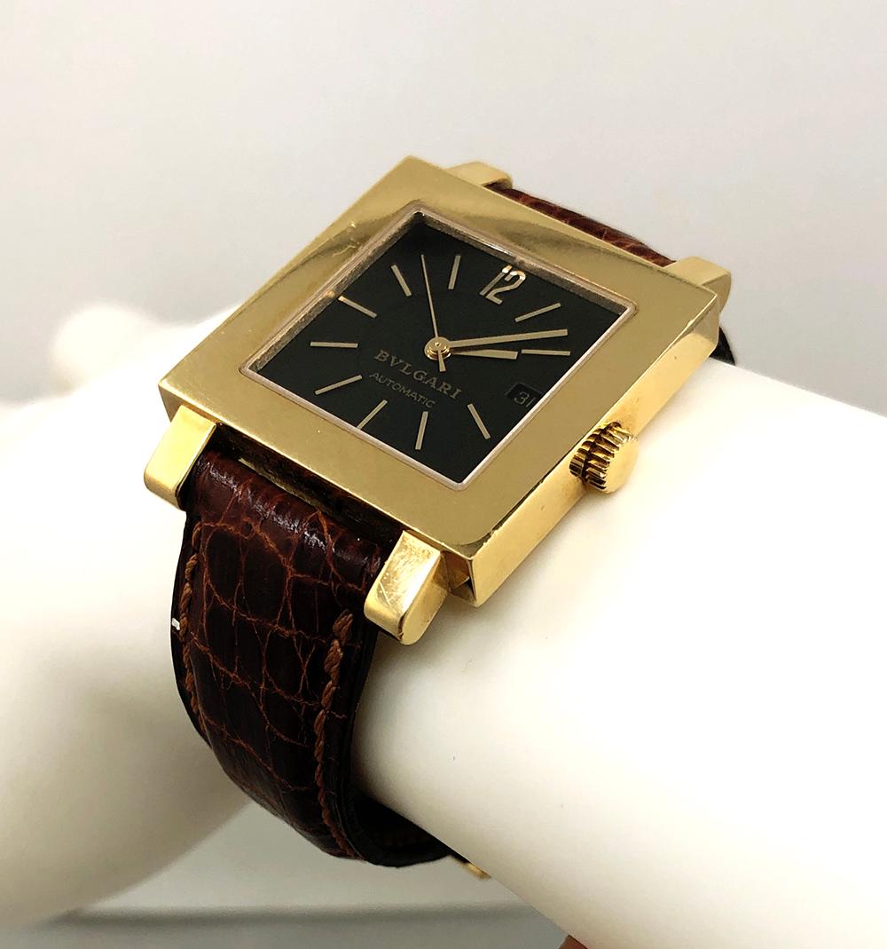 gold watch square face