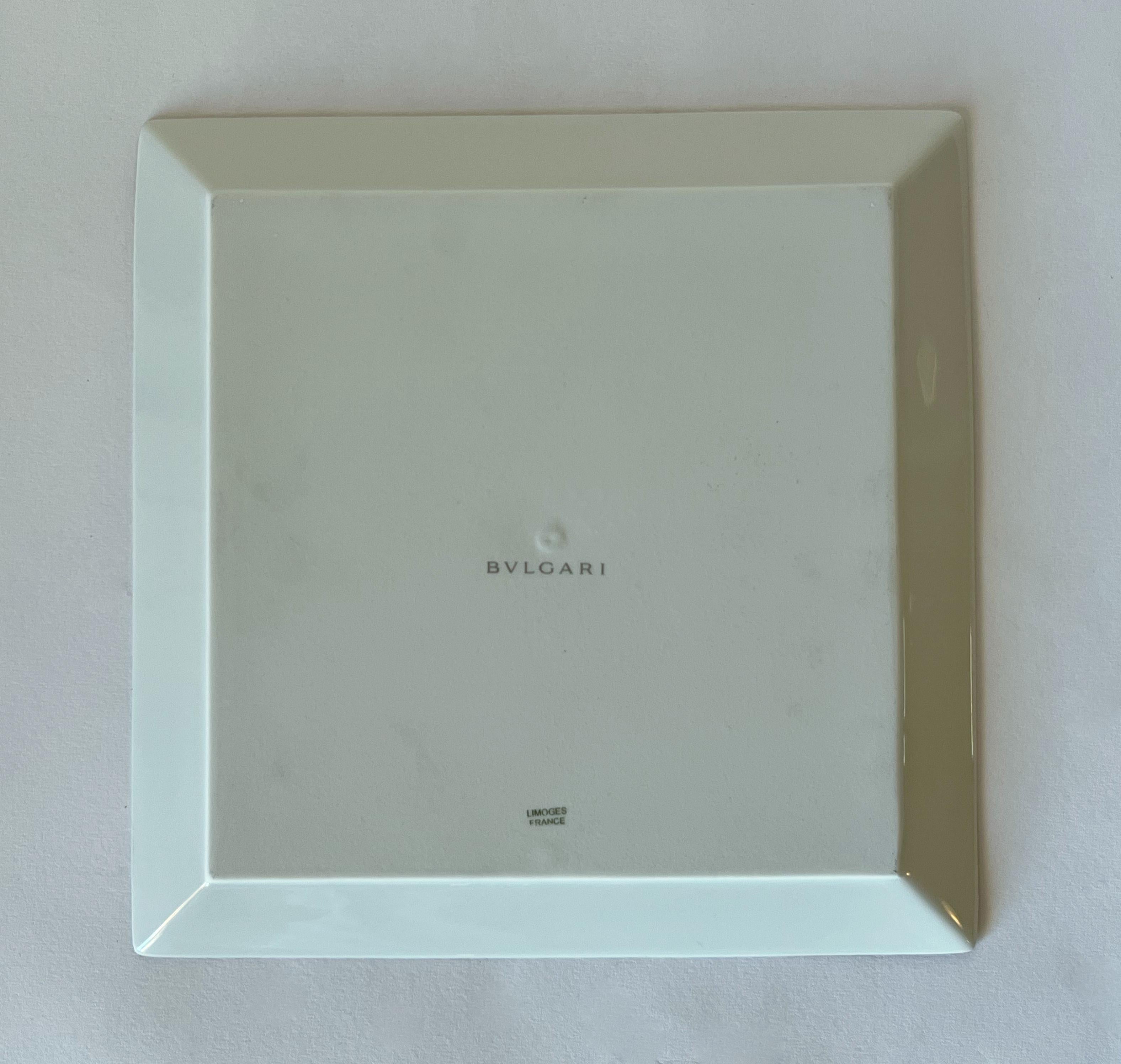 Bulgari Square Porcelain Plate For Sale 3