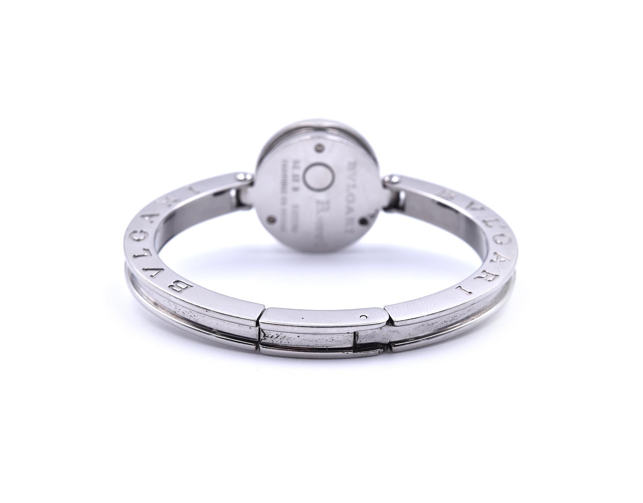 Bulgari Stainless Steel B. Zero 1 MOP Diamond Dial Watch Ref. BZ 22 S Damen