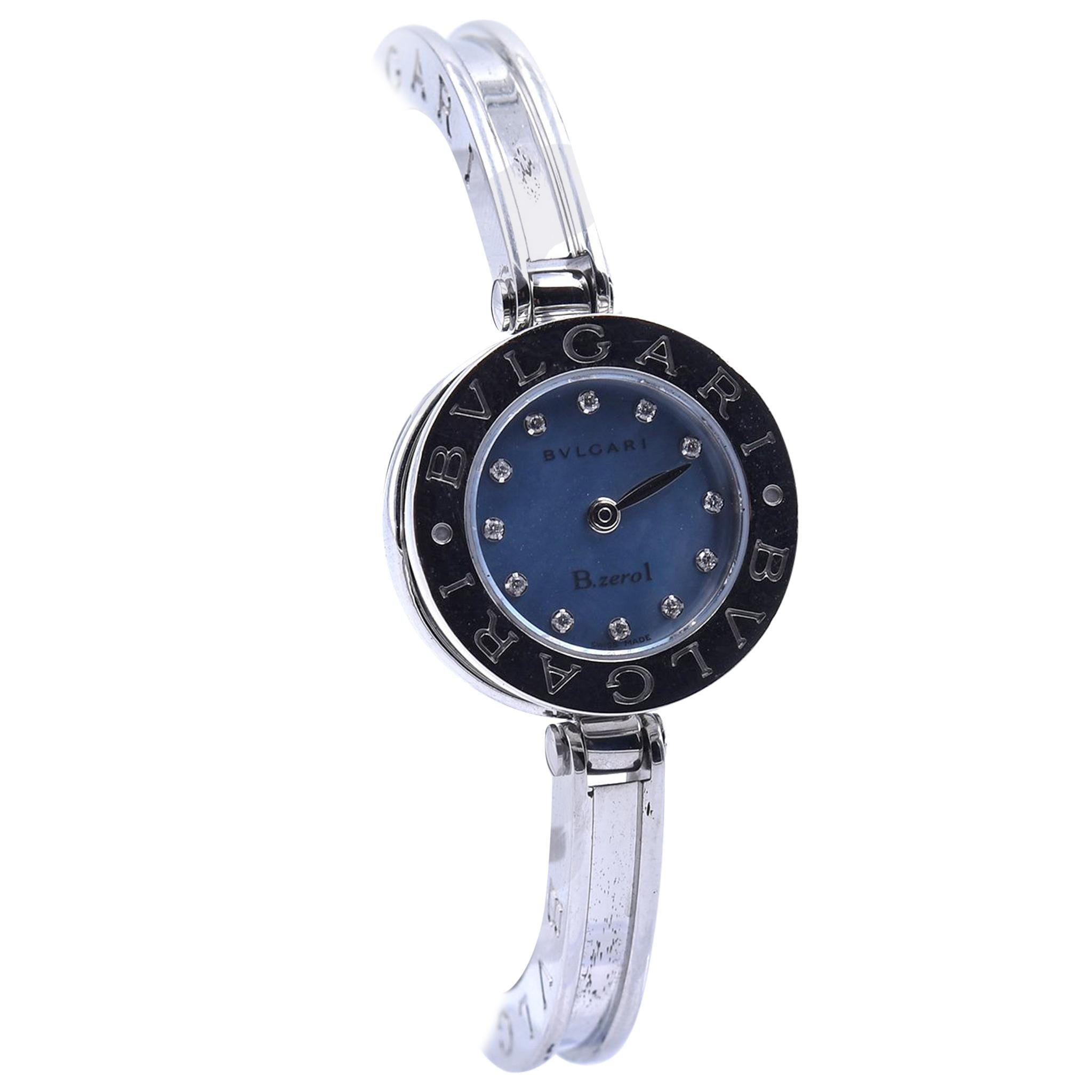 Bulgari Stainless Steel B. Zero 1 MOP Diamond Dial Watch Ref. BZ 22 S