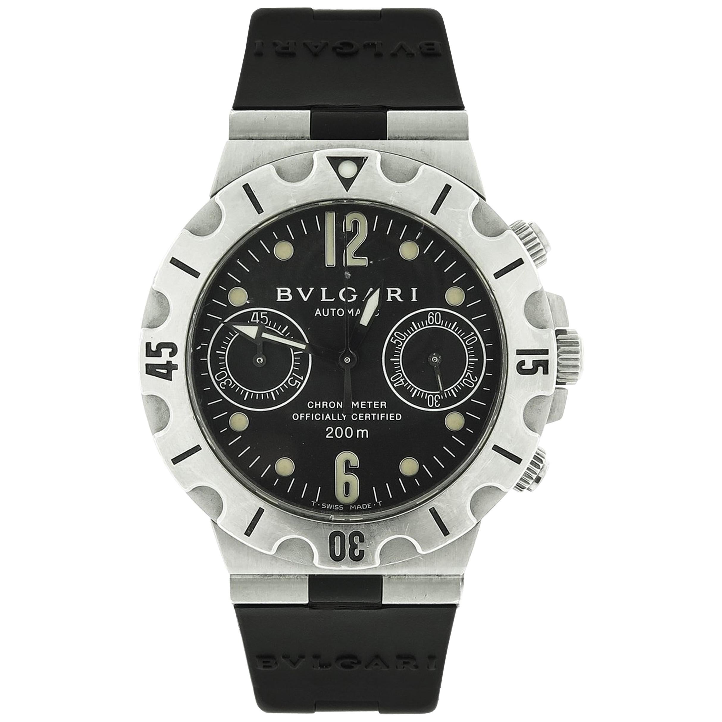 Bulgari Stainless Steel Scuba self-winding Wristwatch Ref SCB 38S 