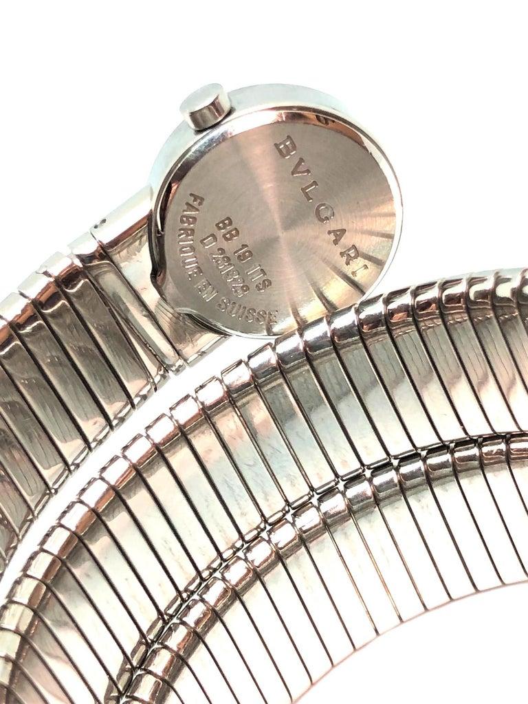 Bulgari Stainless Steel Tubogas Wrap Bracelet Quartz Wristwatch 2