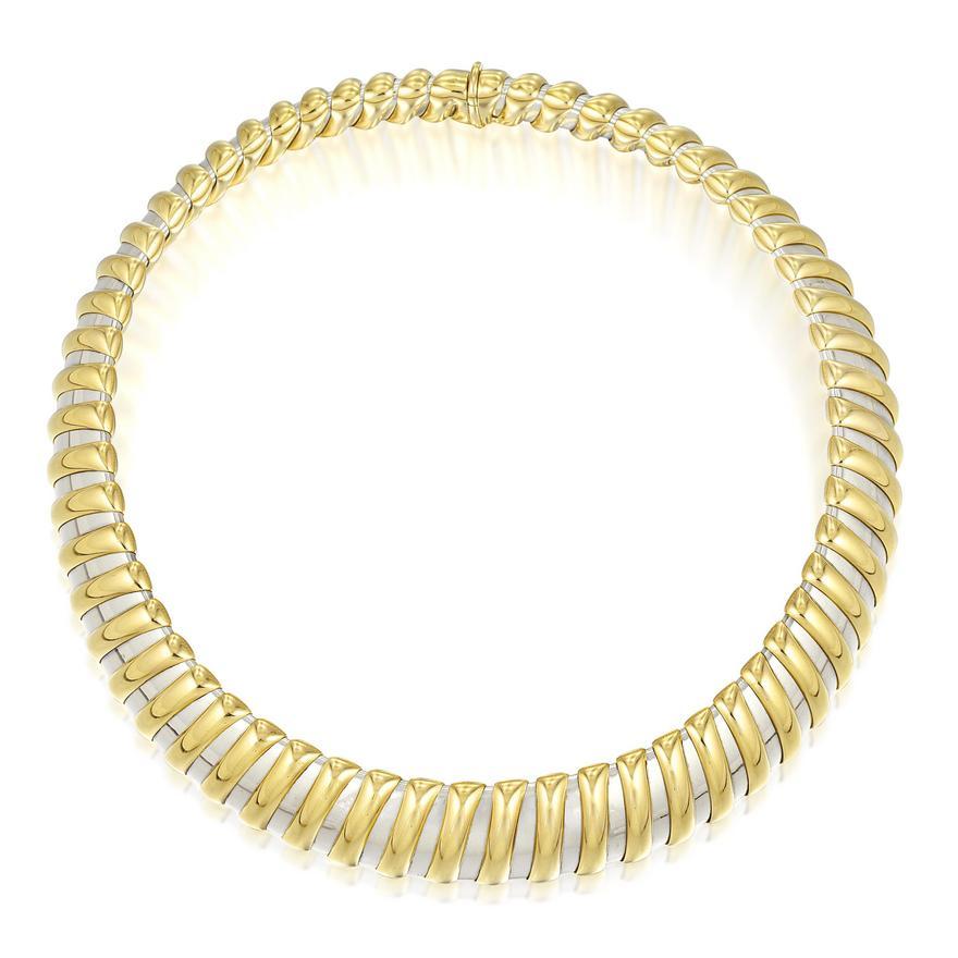 Bulgari Steel & Yellow Gold Necklace In Good Condition In New York, NY