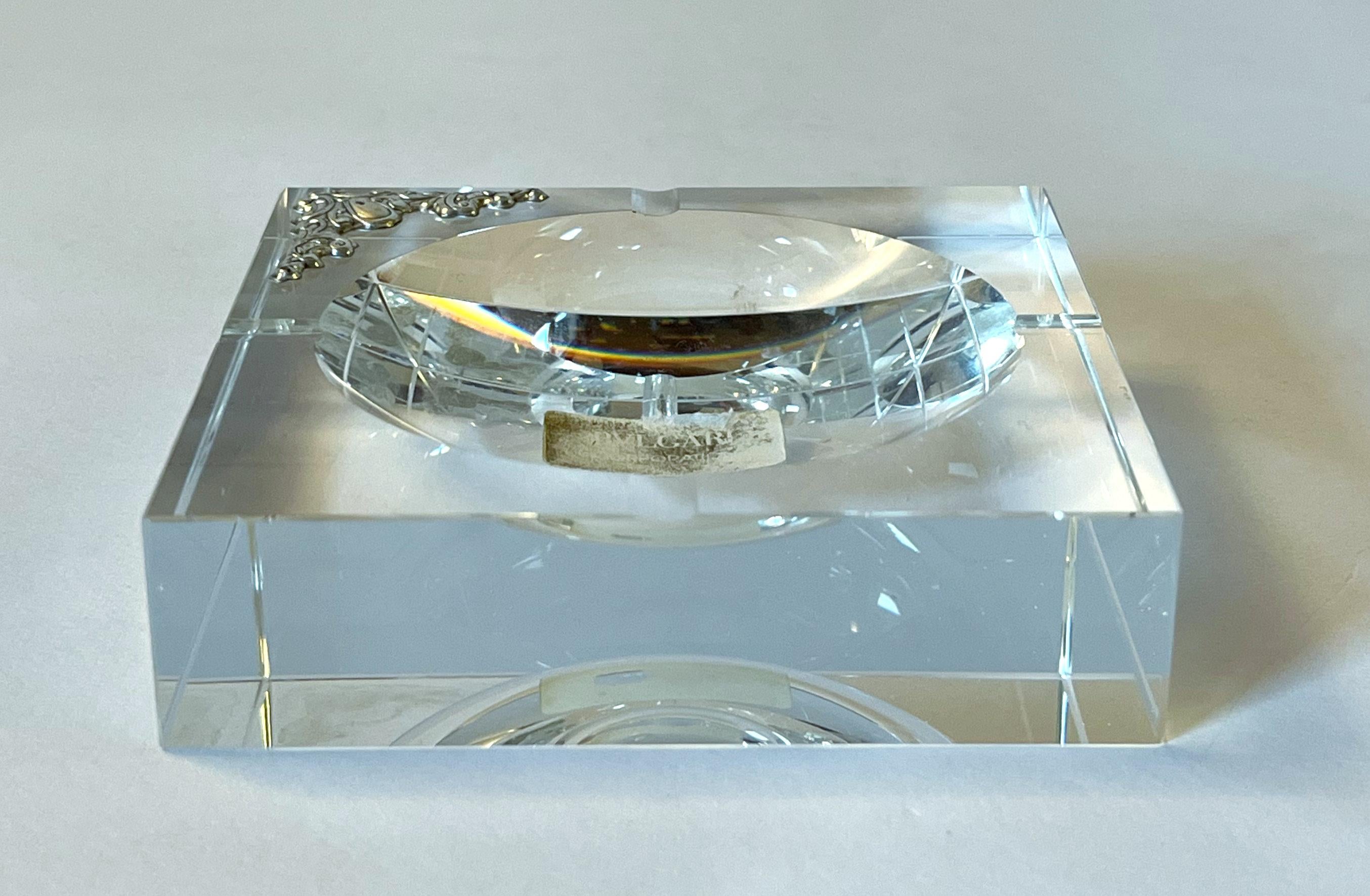 Cenicero o Bandeja de Cambio Vide Poche Bulgari de Cristal y Esterlina en Bueno estado para la venta en Los Angeles, CA