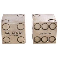 Used Bulgari Sterling Silver Large Heavy Las Vegas Dice