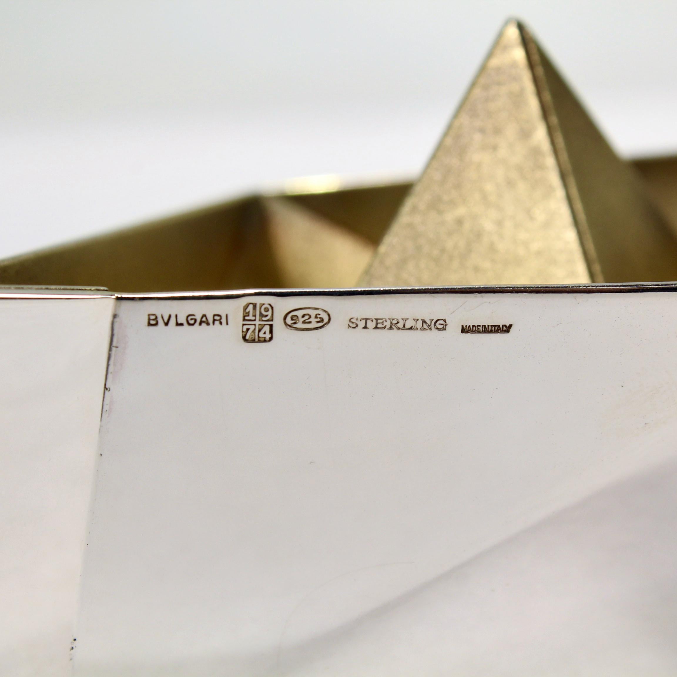 Bulgari Sterling Silver Origami Boat Paperweight, 1974 6
